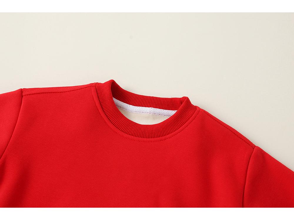 Festive Kids' Red New Year Thickened Pullover Hoodie