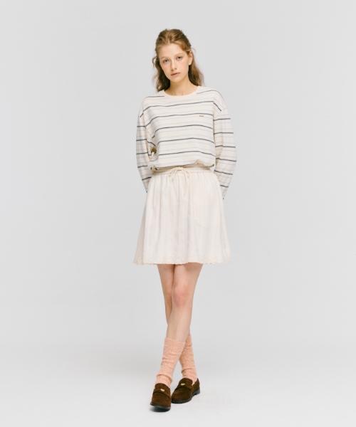 Depound Lace Point A-Line Skirt [Cream]