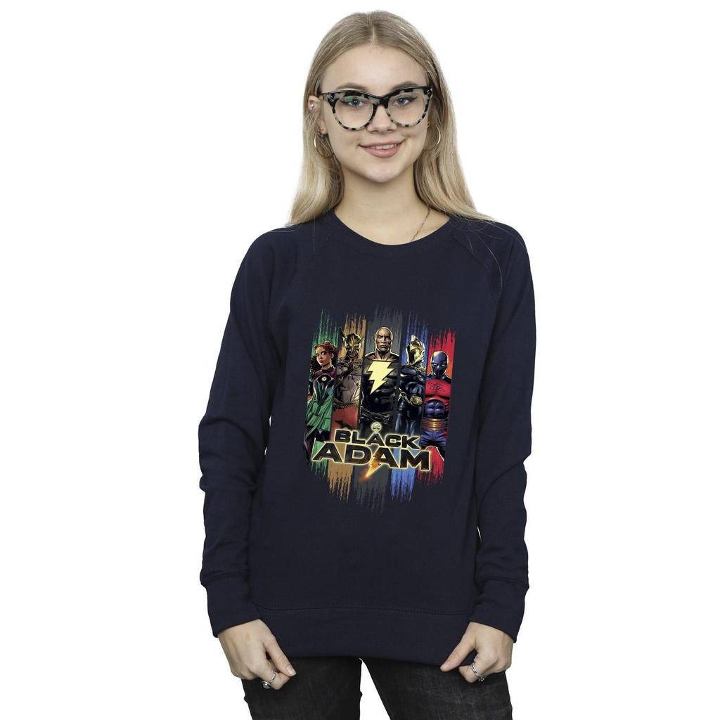 DC Comics Womens/Ladies Black Adam JSA Complete Group Sweatshirt