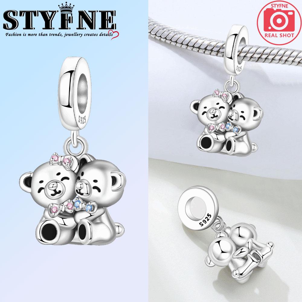 

Медные синие бусины-шармы в виде снежинок и луны, обнимающего медведя, подходят для оригинального браслета, ожерелья, изысканные украшения, женские подарки для DIY