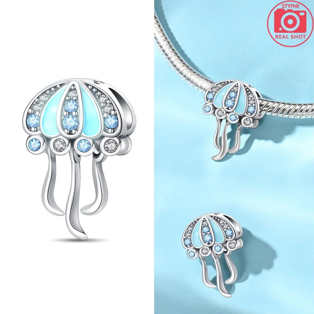 Ocean World Series Sea Blue Turtle Starfish Crab Octopus Charms Bead Fit Bracelet Copper Diy Jewelry Gift