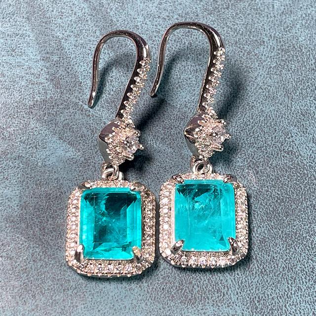 

Классические серьги-капли Cellacity из стерлингового серебра 925 пробы для очаровательных дам с 8 * 10 мм турмалином Параиба, драгоценный камень, подарок для свадебной вечеринки