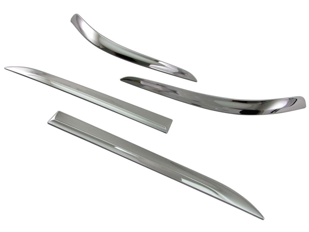 BRIGHTZ Finish Stainless Steel Plated Front and Rear Bumper Corner Moulds for and Compatible with AXZ ES and Ultra-Mirror (4-Piece Set) [COR-MOL-014]