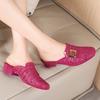 Outside Hollow Medium Heel Women's Slippers and Ladies Sandals on Beach Shoes Chic Elegant Low Price Original Stylish Pvc Slides