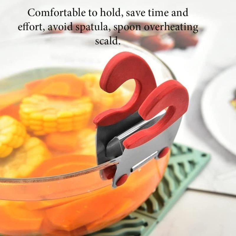 Stainless Steel Pot Spoon Holder Pot Clip Stainless Steel Pot Holder Anti-scald Handle Kitchen Utensil Bowl Clip Kitchen Tools