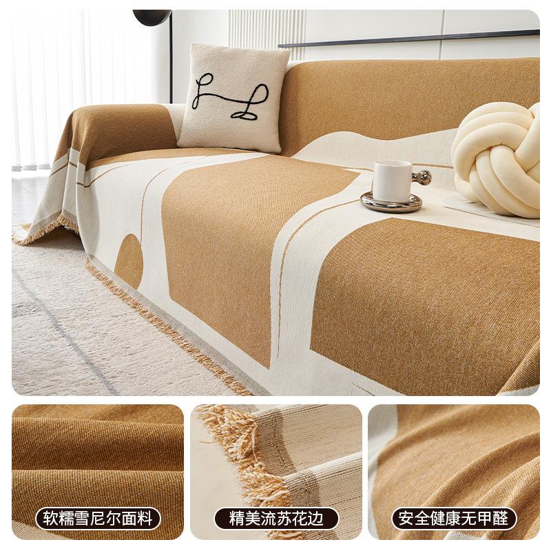 

Чехол для полотенца с простым линейным узором, двусторонний чехол для дивана из шенилла, 3-местный диван, одеяло Four Seasons Universal 180x130