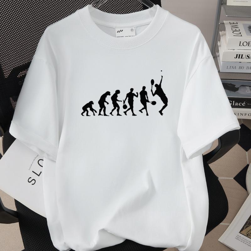 Funny Tennis Evolution TShirts for Women Unisex Evolution of The Tennis Player Tshirt Funnys Blouse Designer T Shirt Unisex Clothes