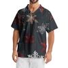 Men's Printing Short Sleeve V-neck Working Blouse Chest Pocket Carer Top