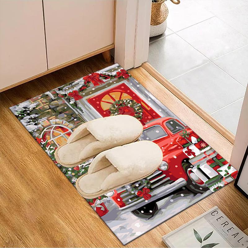 Christmas Vintage Truck Area Rug Suitable for Indoor And Outdoor,Carpets for Kitchens, Homes, Offices, Living Rooms,Home Decor,Christmas Gift