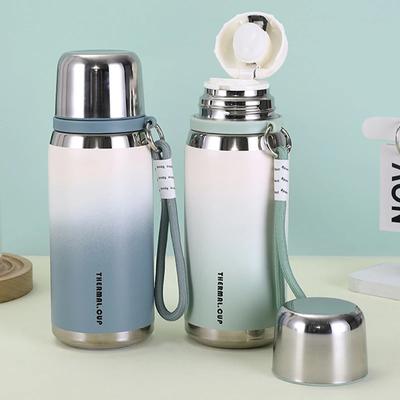 Edelstahl Vakuumflasche Auslaufsicher Große Kapazität Wasserflaschen Outdoor Tragbar Sport Vakuumflasche 600/800ML Kaffeetassen