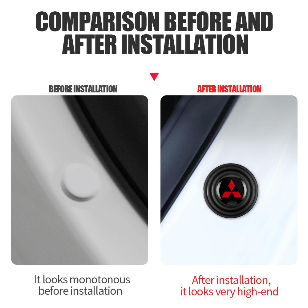 Car Door Silicone Anti Shock Pad Cushion Sticker For Mitsubishi Ralliart Asx Lancer 10 Outlander L200 Xpander Pajero Montero V73