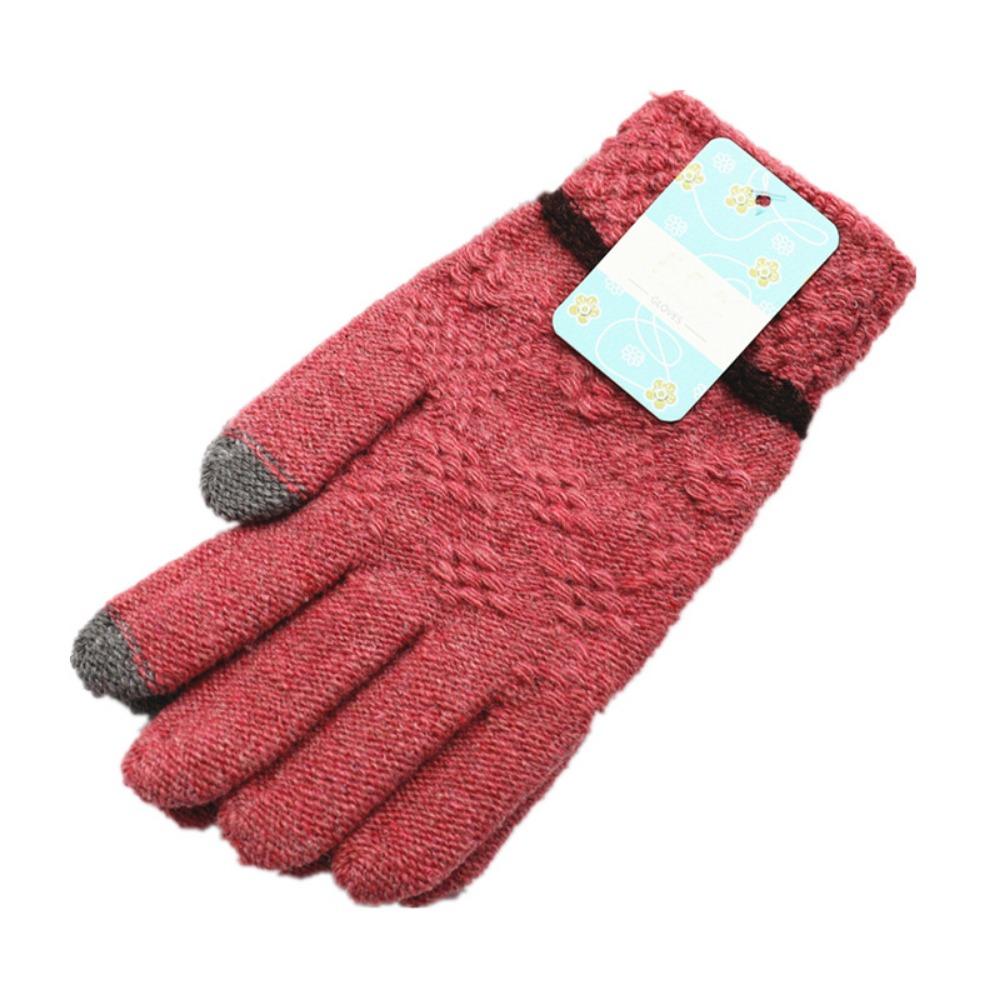 Touch Screen Wool Gloves Women's Winter Warm Gloves Are Divided Into Five-finger Magic Gloves Supermarket