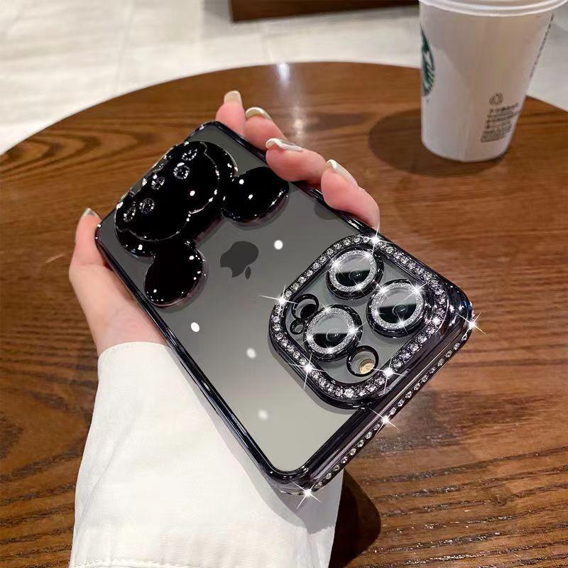 The High-end Goddess Is Suitable for The IPhone14promax Diamond-encrusted Phone Case, Apple 13 Cartoon Stand and 12 Drop Resistance