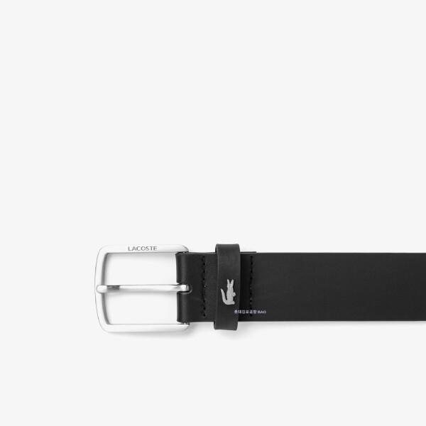 Lacoste Silver Croc Leather Belt 35mm Kp Rc4082m56g000100