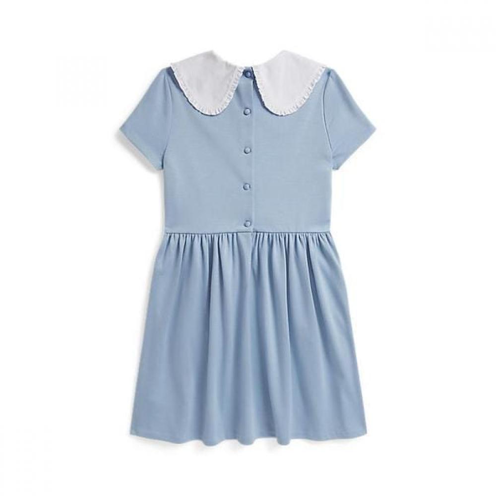 Polo Ralph Lauren Girls  Blueberry Color Stretch Ponte Dress