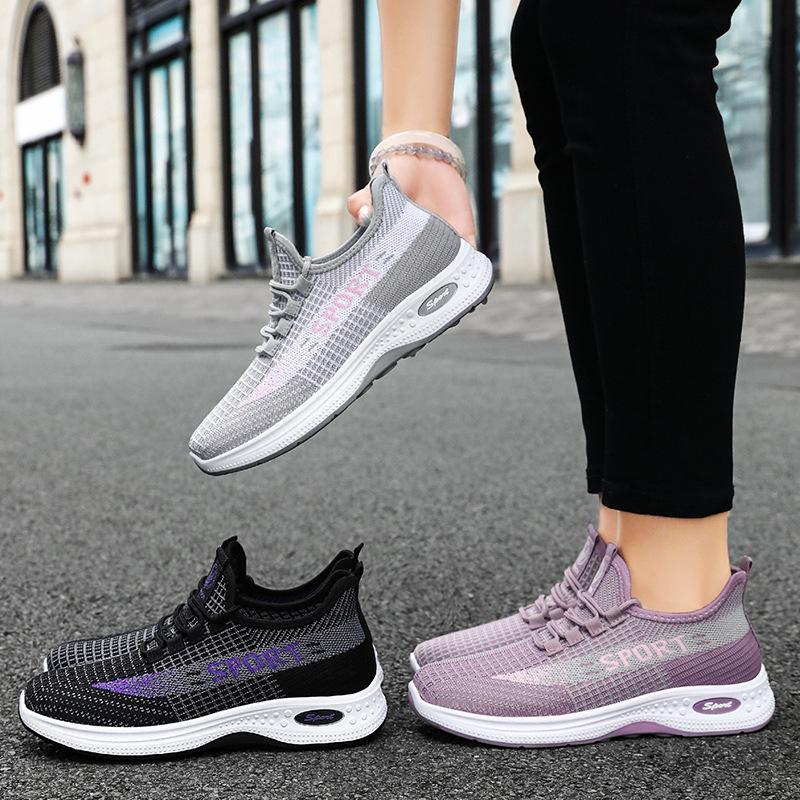 Sneakers women's new summer breathable mesh shoes fly-woven soft-soled running shoes comfortable and not tired casual women's shoes