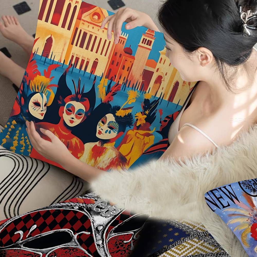 Popular Festival Carnival Cushion Cover Car Throw Pillow Case For Sofa Car Christmas Gift 40x40cm 45x45cm