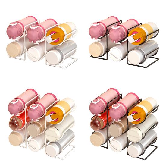 Portabottiglie d'acqua impilabile per armadietto da cucina, piano di lavoro, tazza ad alta capacità, portatazza da viaggio