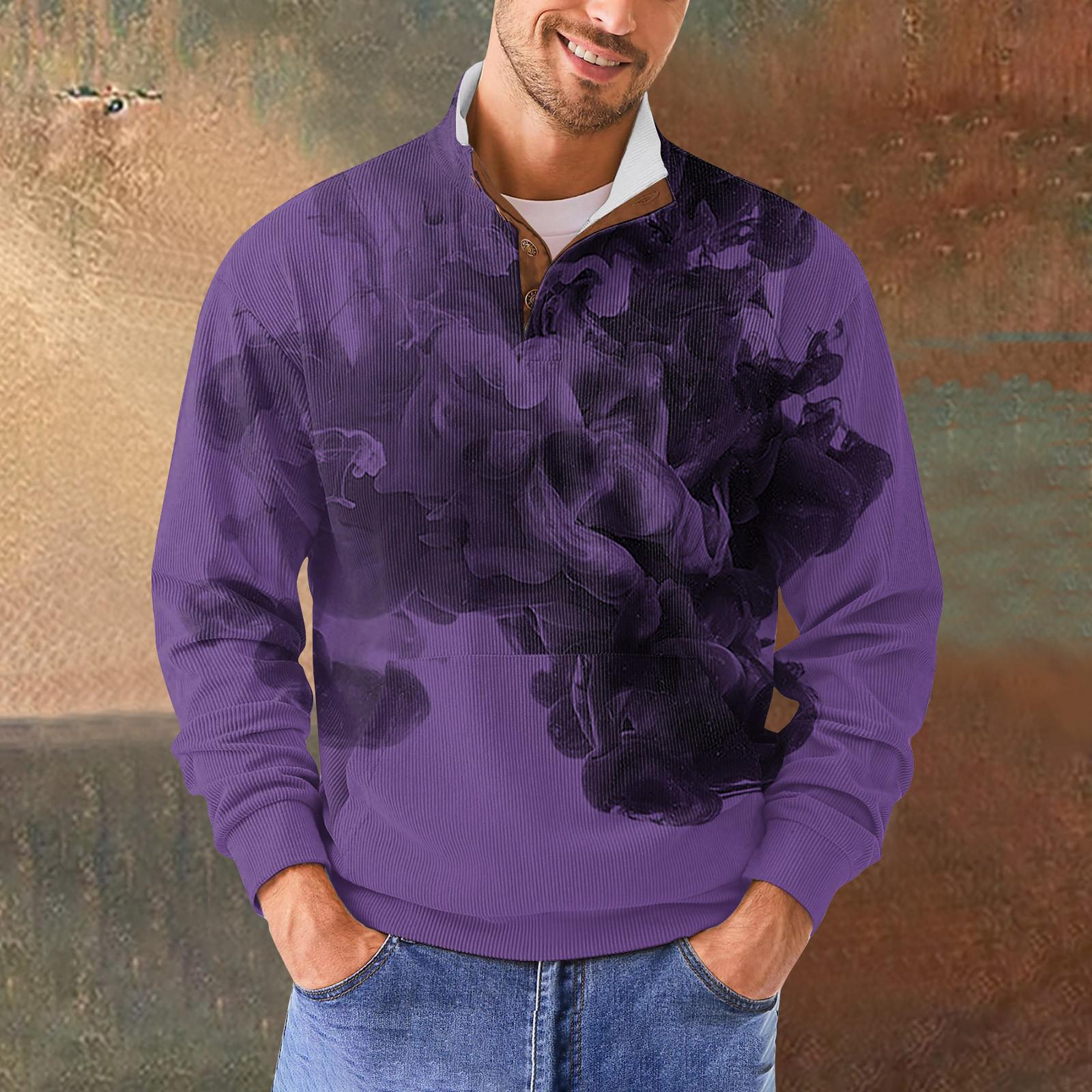 

Мужская повседневная толстовка в стиле ретро с градиентным принтом S фиолетовый