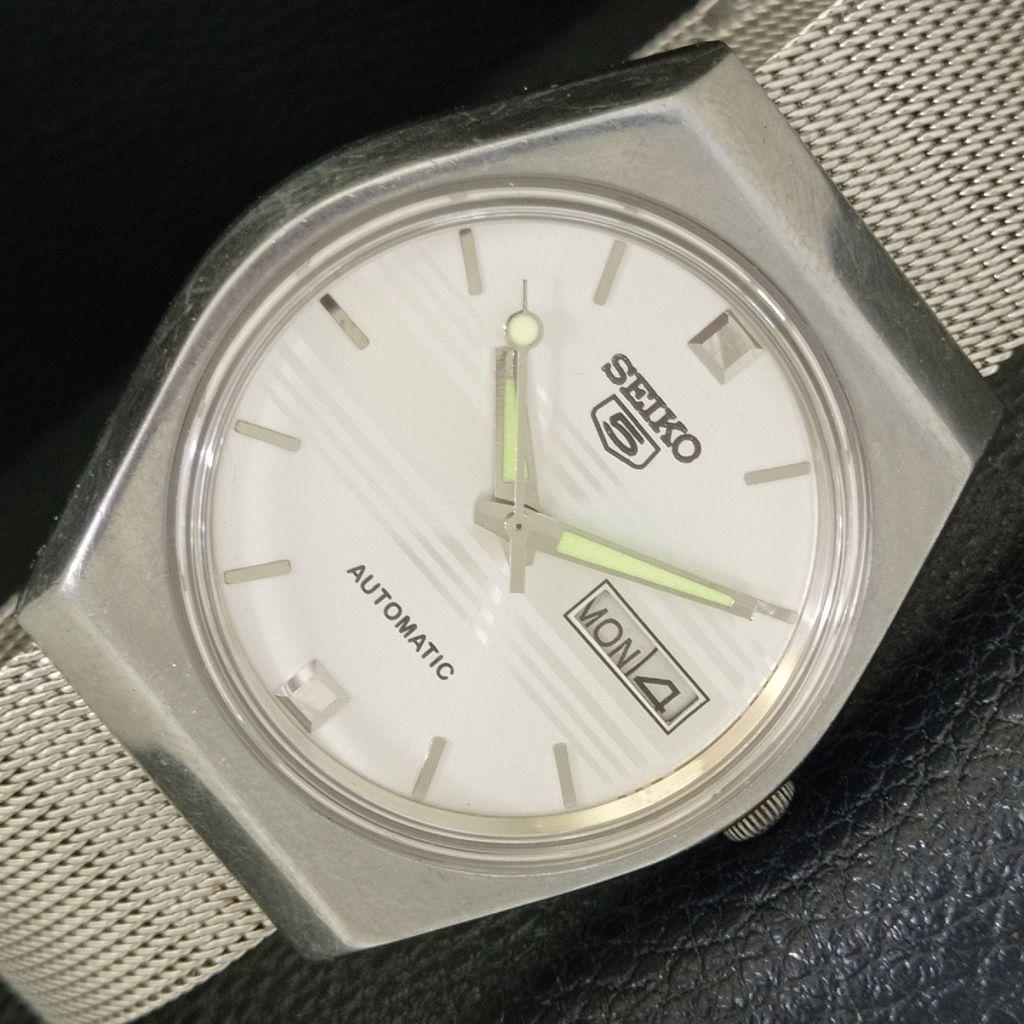 

VINTAGE SEIKO 5 AUTOMATIC 6309A JAPAN MENS SILVER COLOR DIAL WATCH a701401-5 R206b-a701401