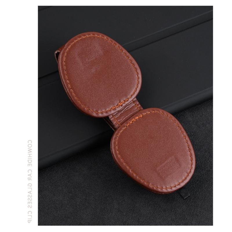 Glasses Holders for Car Sun Visor, Sunglasses Eyeglasses Mount Ticket Card Clip,PU Leather Glasses Holder