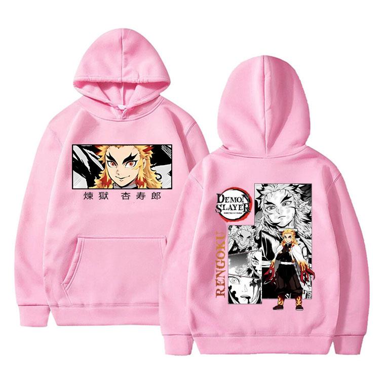 Аниме Demon Slayer Rengoku Kyoujurou двусторонняя толстовка с принтом пальто унисекс — фото 10