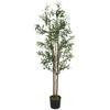 Decorative Artificial Plant, 175 cm Silk Olive Tree with 787 Leaves in Cement Pot, Fake Plant