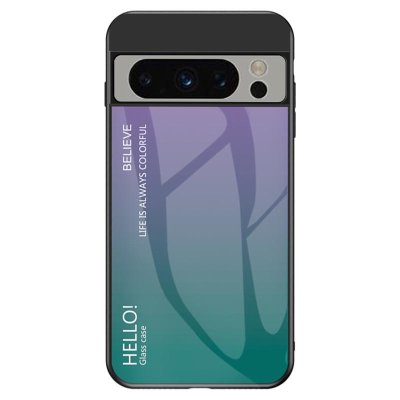 

Для Google Pixel 8 Pro Чехол с градиентным цветом Закаленное стекло+ПК+ТПУ Гибридная крышка для телефона Gradient Purple