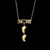 Diamond-Inlaid "MOM" Engraved Necklace with Personalized Paw Print Pendant