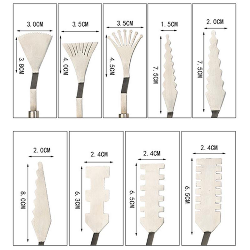 Special-Shaped Mahogany Handle Stainless Steel Spatula Kit Palette Gouache