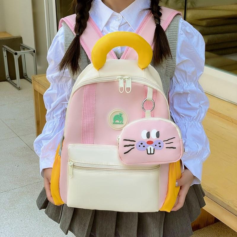 

Children s new cartoon kindergarten schoolbag, primary school baby backpack, cute and lightweight research contrasting color backpack