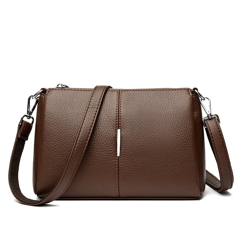 Elegant Women's Shoulder Bag with Unique Texture Design Stylish Soft Leather Handbag with Zipper Pockets Everyday Crossbody Bag