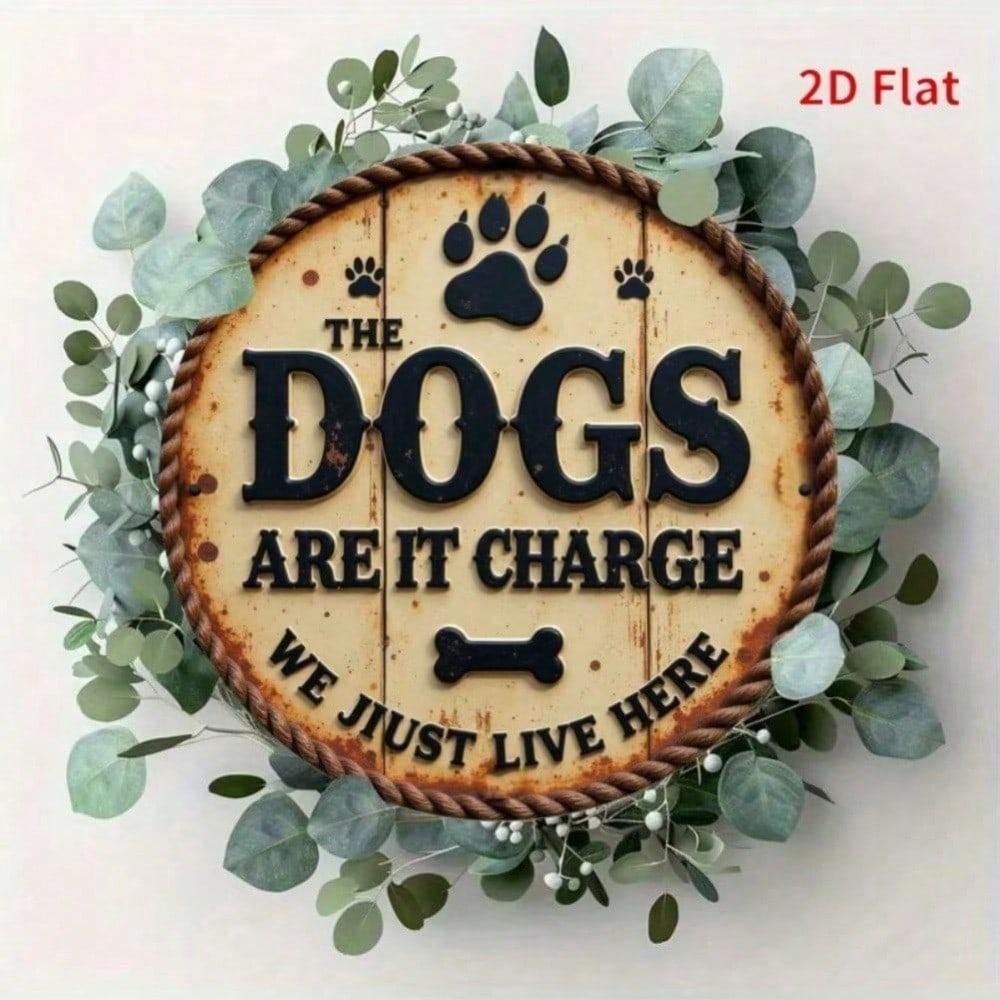 Metal Tin Sign Dog Paw Print Farmhouse Wall Art Home Decor