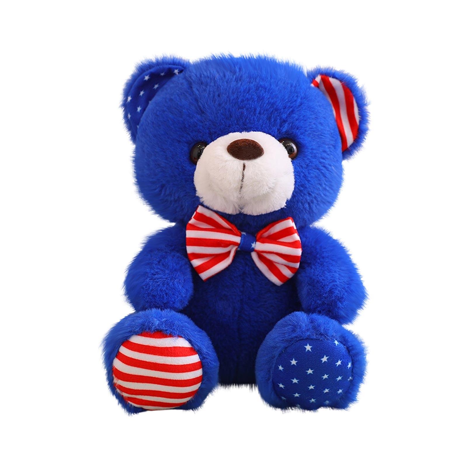 

American Independence Day Plush Doll Flag Stripes Cute Bear One Size
