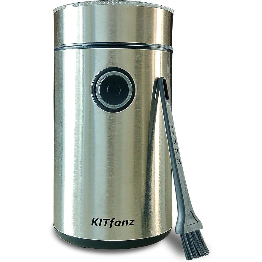 Stainless Steel Electric Coffee Bean Grinder with Cleaning Brush, Stainless Steel Blade, Spice, Nut, Herbs Grinder, One Press Button Control, 12 Cups