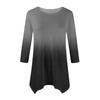 Women's Fashion Casual Crew-neck Gradual Print Seven-point Sleeve Shirt Belted Loose Comfortable Top