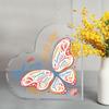 2D Flat, Christian Bible Verse Heart Acrylic Tabletop Decor Plaque, Butterfly Design, Home Decor Plaque Hanging Wall Art Decorative Garden Decoration