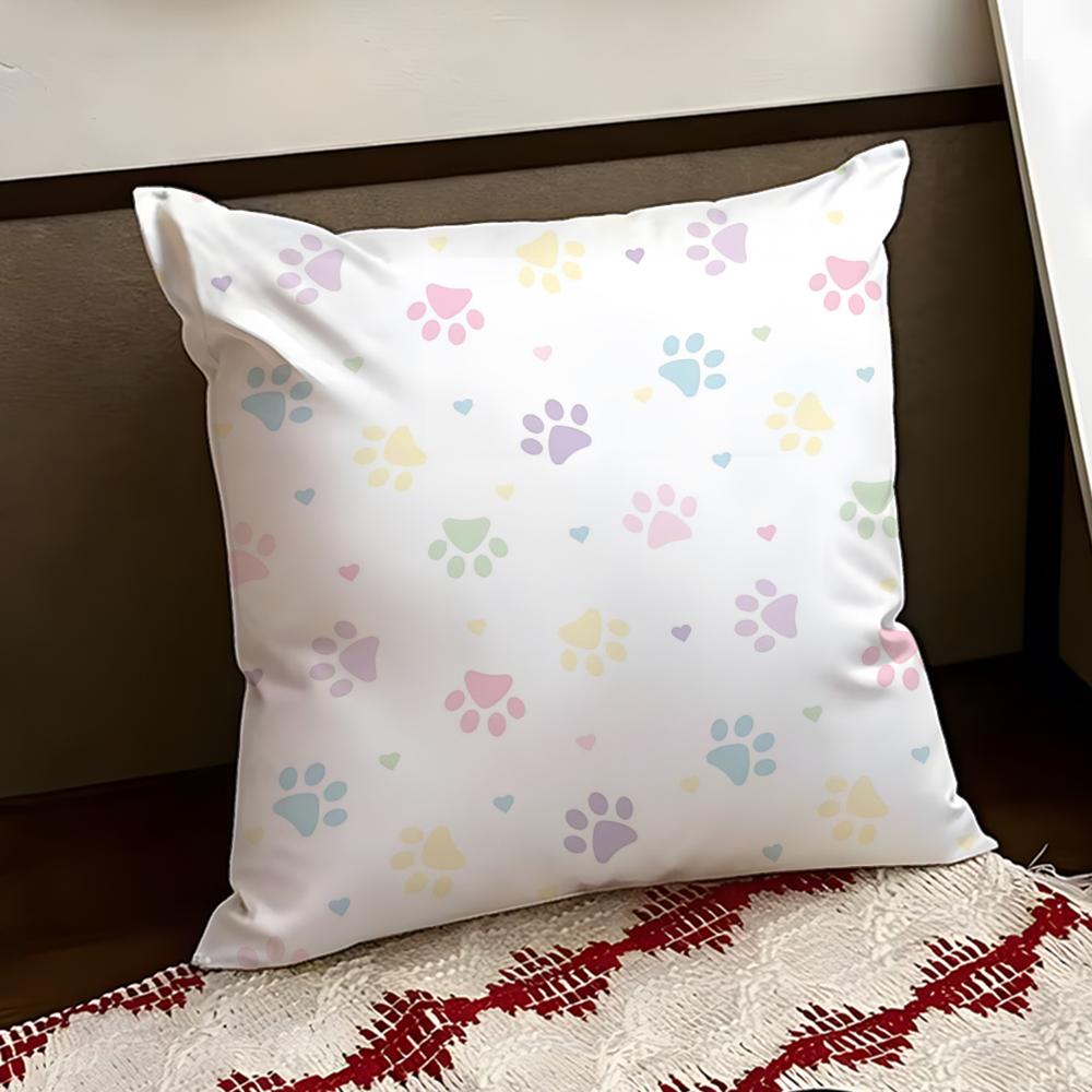 Melted Pastel Paw Cushion Cover Reversible Soft Durable Pillow Cover Home  Car MultiScene Use for Daily Comfort