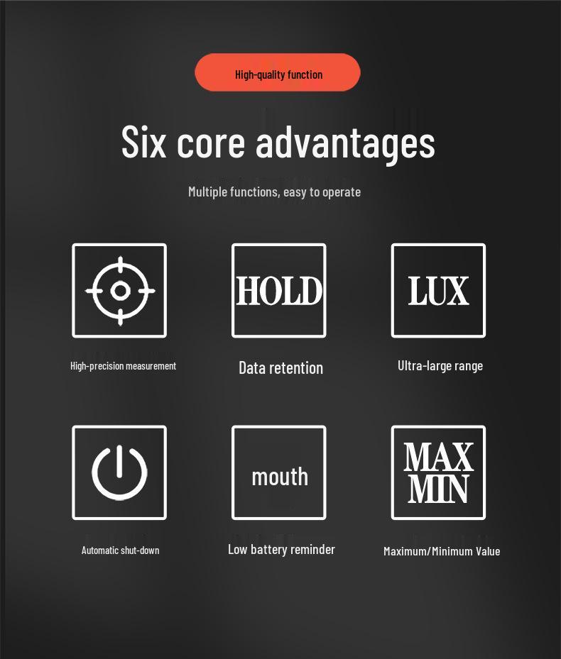 High-Precision Digital Light Meter - Illuminance & Lumen Tester