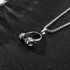 Men's Headphone Pendant Necklace, Gun Color Durable Design, Non Fading, Simple Music Themed Accessory, Suitable for Casual Wear