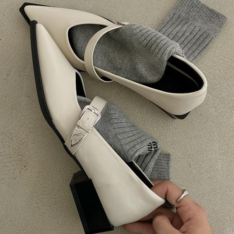 Miss Is Here! Pointed French Single Shoes for Women's 2025 Spring New High-quality Socialite Ins Sweet and Cool Mary Jane Shoes