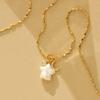 Seashell Star & Moon Pearl Pendant Necklace - Cool Electroplated Copper Collarbone Chain