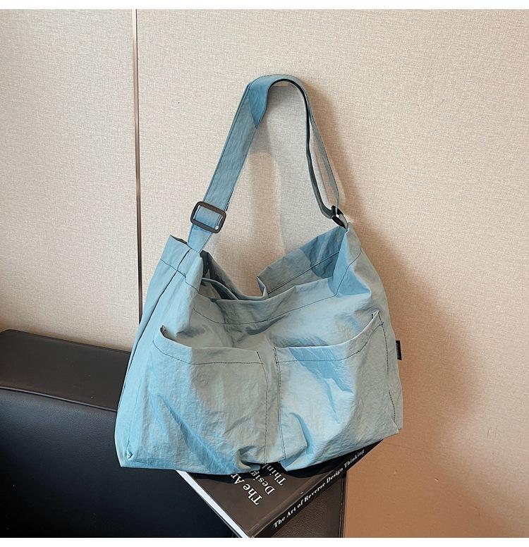 Summer small bag women's versatile shoulder oblique span bag casual tote retro tote solid color bag