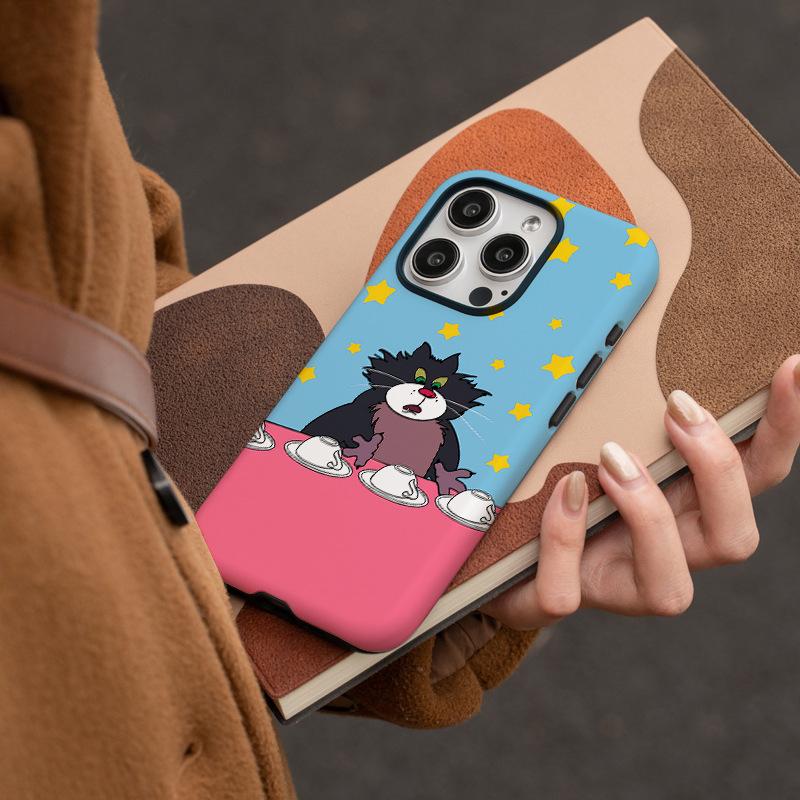 Applicable to iphone11promax mobile phone case Apple 11 cartoon cat simple 11plus film two-in-one