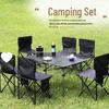 Portable Folding Outdoor Table and Chair Set for Camping, Picnic, BBQ, and Cooking.