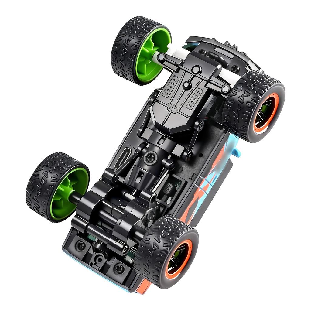 1:64 Mini RC Car, 2.4G 4WD FPV Remote Control Off Road Vehicle with Display Screen, HD Camera, Gyro, LED Lights, APP
