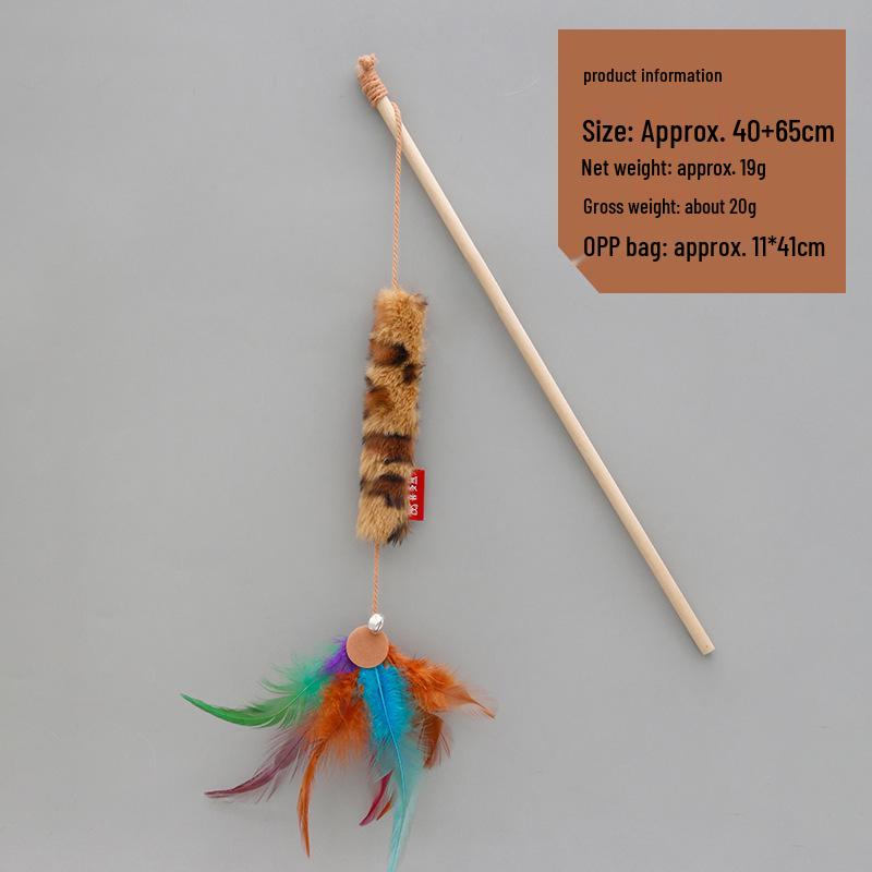 Bionic Feather Cat Teaser Wand with Bell 40cm + 65cm