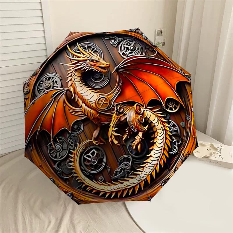 

1PC Dragon Shield Umbrella-8-Rib Reinforced, Automatic Open, Lightweight & Durable, Cute Fashion Accessory for Outdoor-P2674