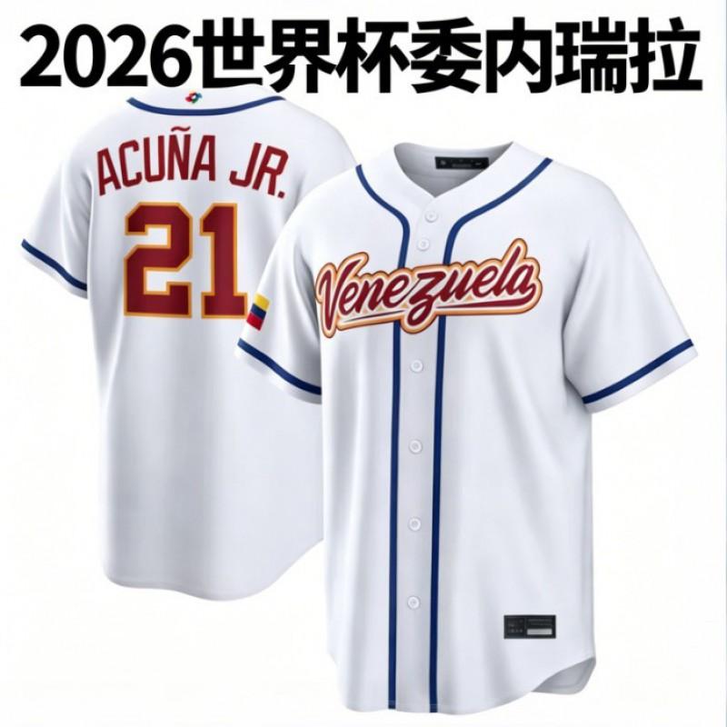 2026 World Cup Venezuela Baseball Jersey Men Women Team Sports Uniform