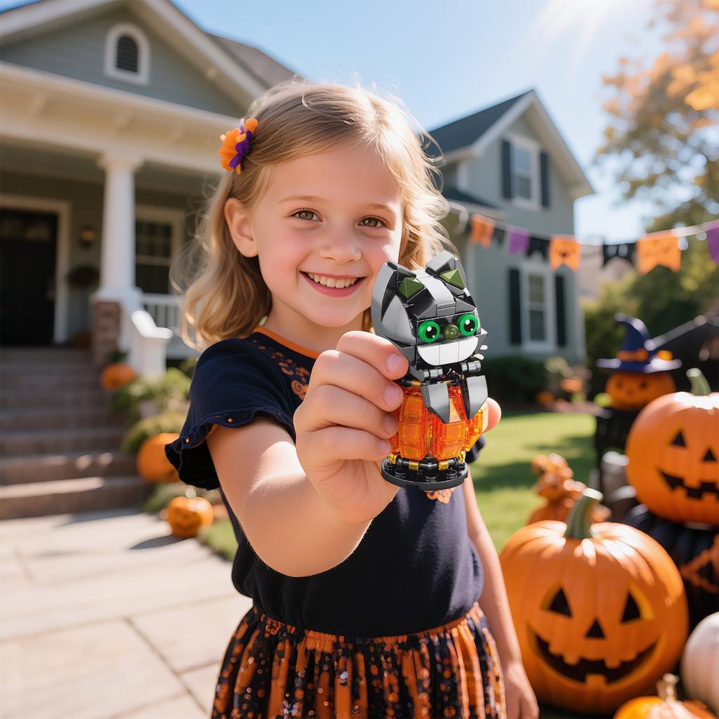 Halloween Series BuildingBlocks, Pumpkin House Toys, Ornaments, Children'S Toys